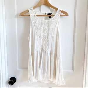 Torrid Size 0 Boho Flowy Lace Peplum Tank